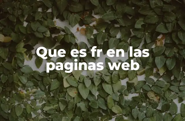 Que es Fr en las Paginas Web