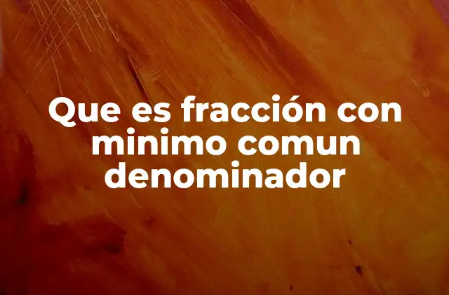 Que es Fracción con Minimo Comun Denominador