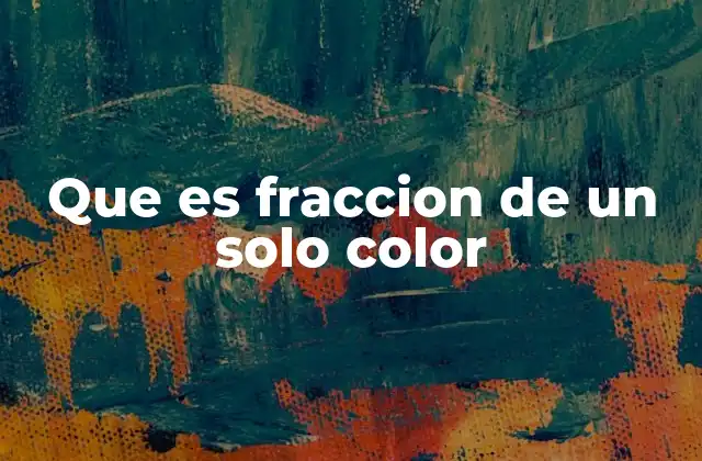 Que es Fraccion de un Solo Color