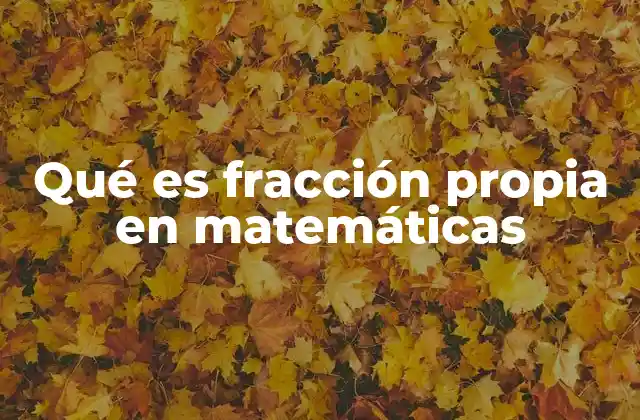 Qué es Fracción Propia en Matemáticas