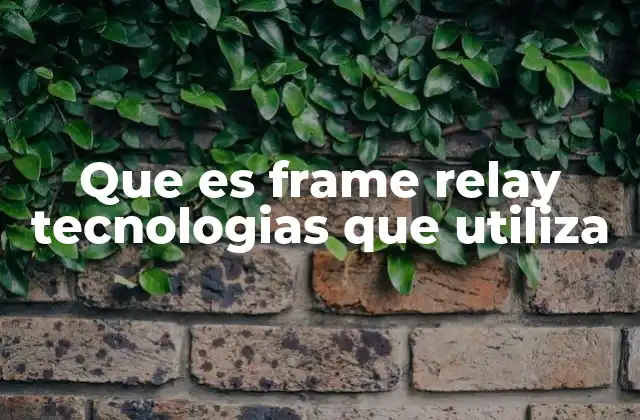 Tecnologías que soportan la red Frame Relay