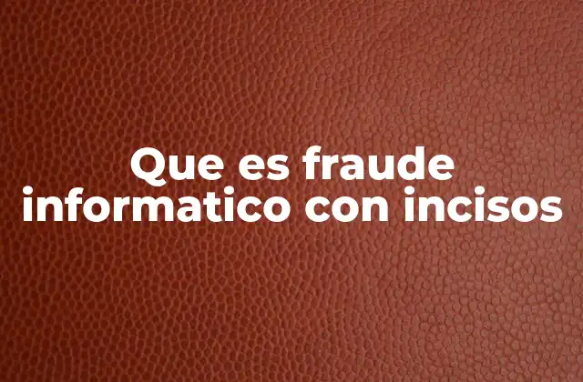 Que es Fraude Informatico con Incisos