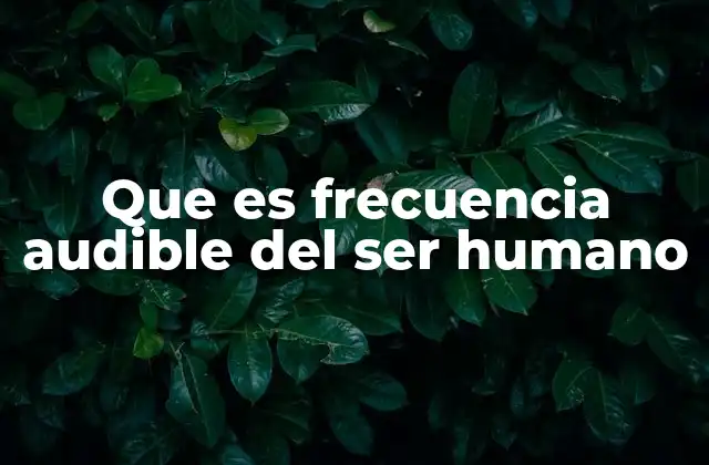 Que es Frecuencia Audible Del Ser Humano