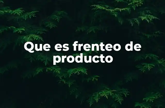 Que es Frenteo de Producto