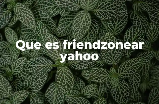 Que es Friendzonear Yahoo