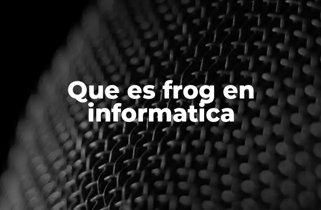 Que es Frog en Informatica
