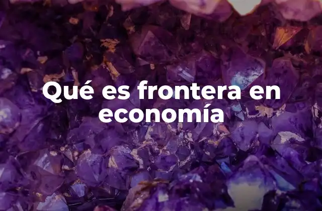 Qué es Frontera en Economía