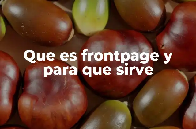 Que es Frontpage y para que Sirve