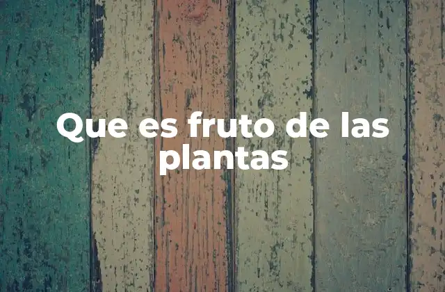 Que es Fruto de las Plantas