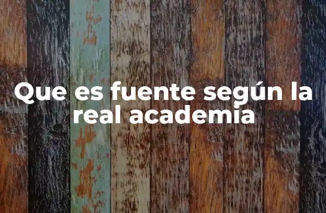 Que es Fuente según la Real Academia 2 El concepto de fuente en diferentes contextos