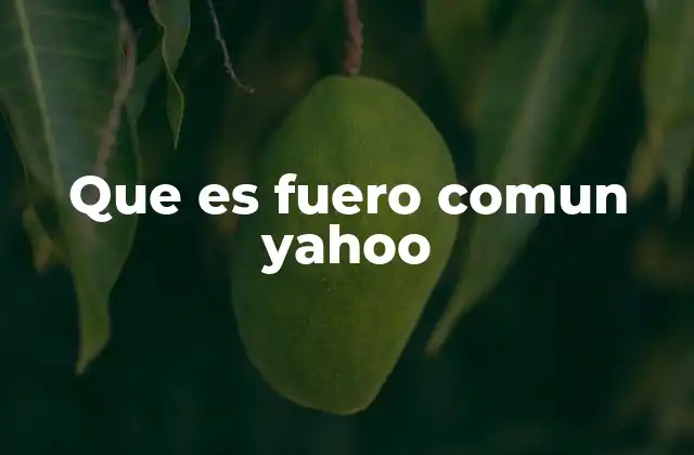 Que es Fuero Comun Yahoo