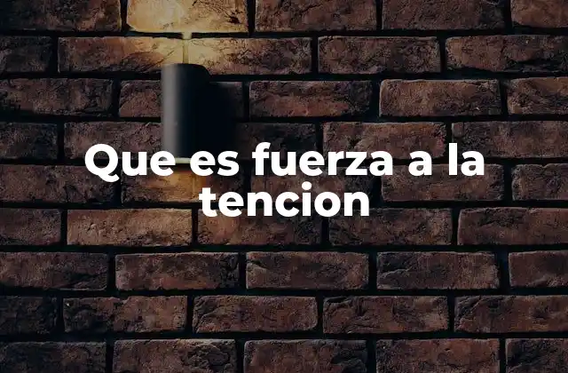 Que es Fuerza a la Tencion