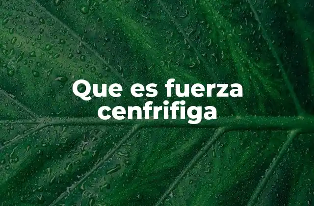 Que es Fuerza Cenfrifiga