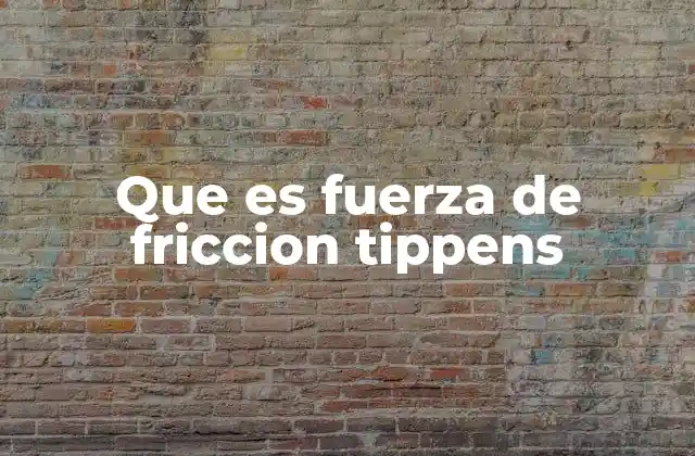 Que es Fuerza de Friccion Tippens