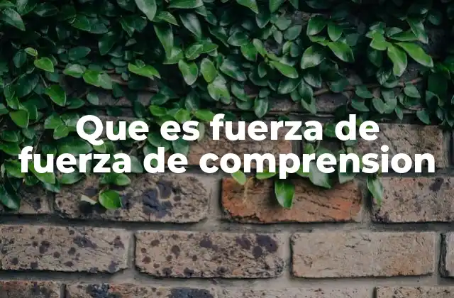 Que es Fuerza de Fuerza de Comprension