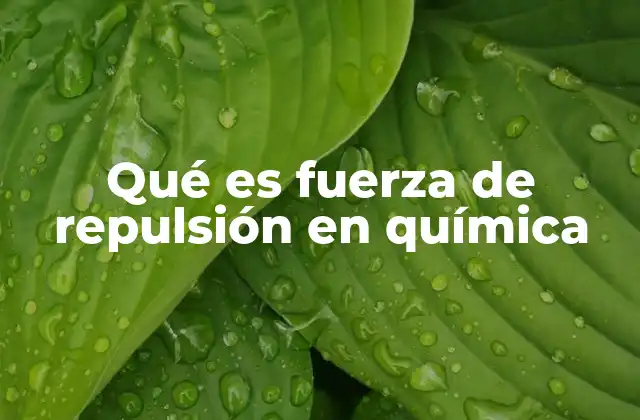 Qué es Fuerza de Repulsión en Química