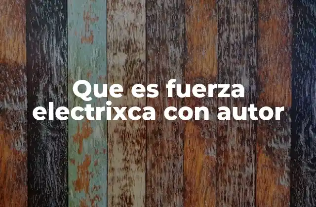 Que es Fuerza Electrixca con Autor