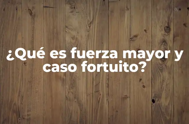 ¿qué es Fuerza Mayor y Caso Fortuito?