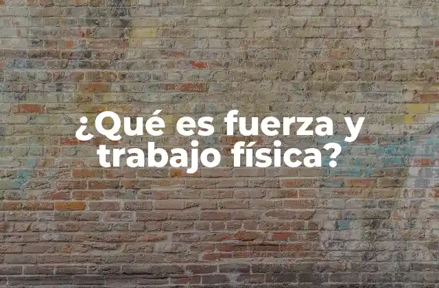 ¿qué es Fuerza y Trabajo Física?