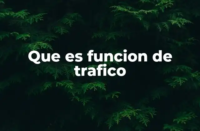Que es Funcion de Trafico
