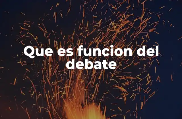 Que es Funcion Del Debate
