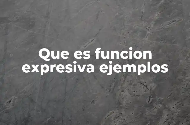 Que es Funcion Expresiva Ejemplos