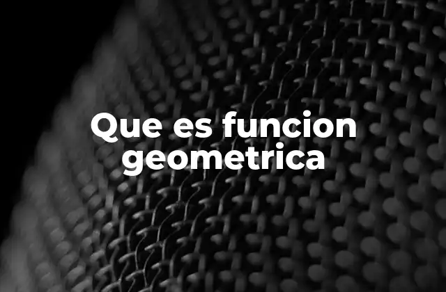 Que es Funcion Geometrica