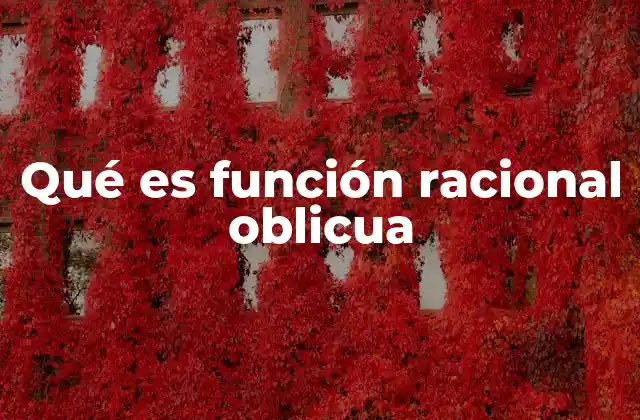 Qué es Función Racional Oblicua