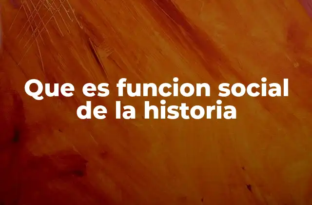 Que es Funcion Social de la Historia