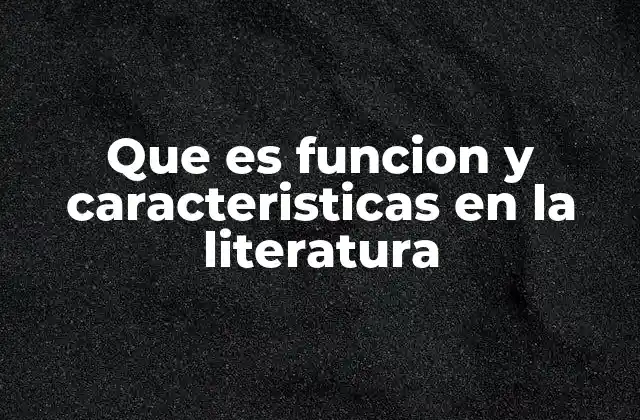 El rol de la función literaria en la construcción de una obra
