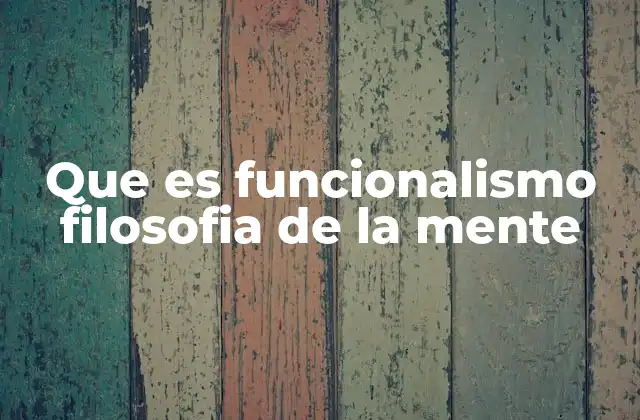 Que es Funcionalismo Filosofia de la Mente