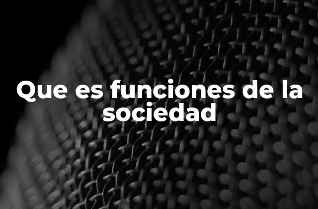 Que es Funciones de la Sociedad 2 El papel de las instituciones en la organización social