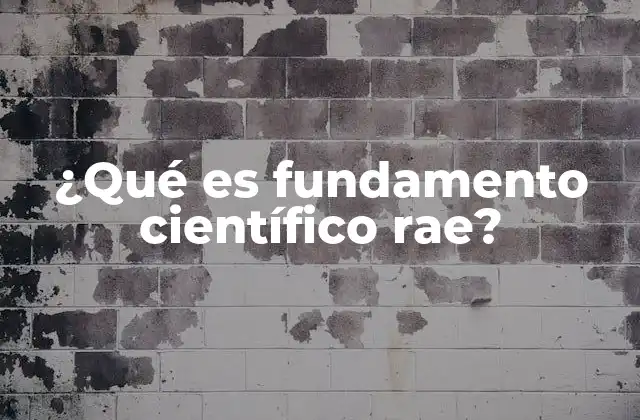 ¿qué es Fundamento Científico Rae?