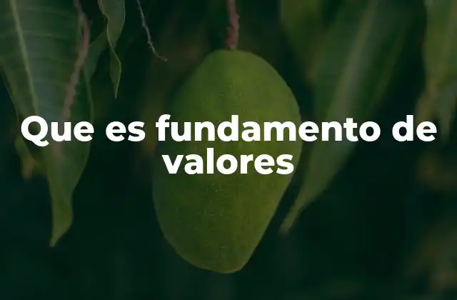 Que es Fundamento de Valores
