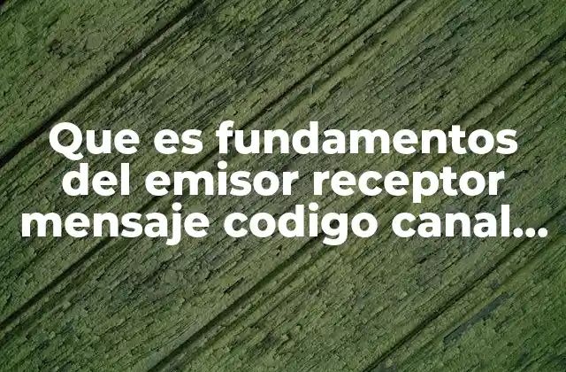 Que es Fundamentos Del Emisor Receptor Mensaje Codigo Canal Opinión