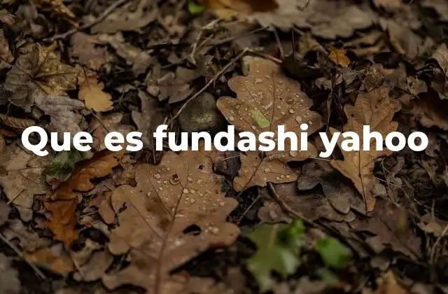Que es Fundashi Yahoo