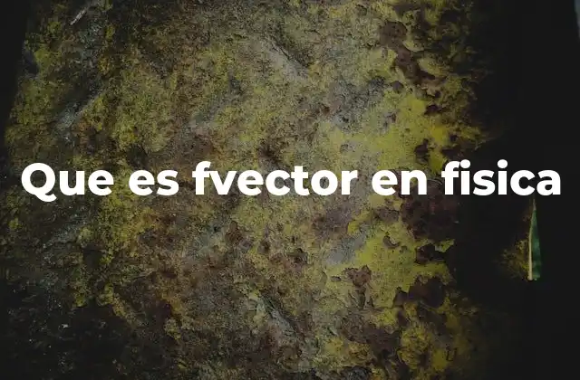 Que es Fvector en Fisica