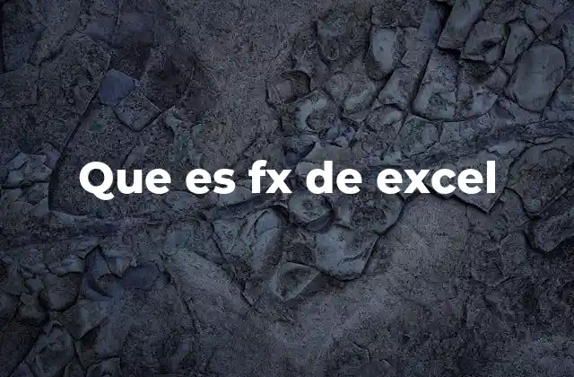Que es Fx de Excel