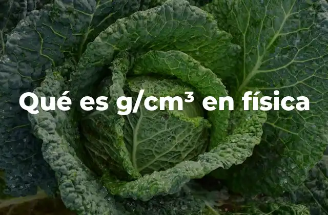 Qué es G/cm³ en Física