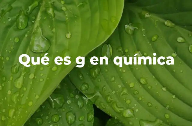 Qué es G en Química