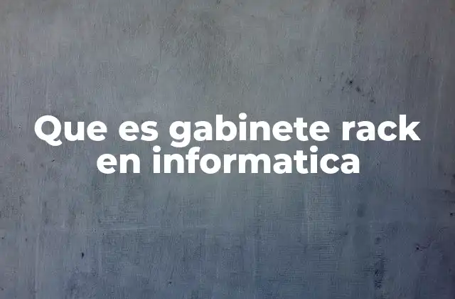 Estructura y componentes de un gabinete rack
