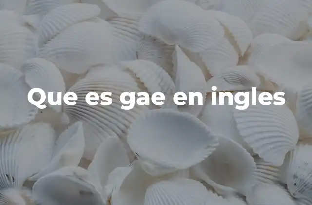 Que es Gae en Ingles