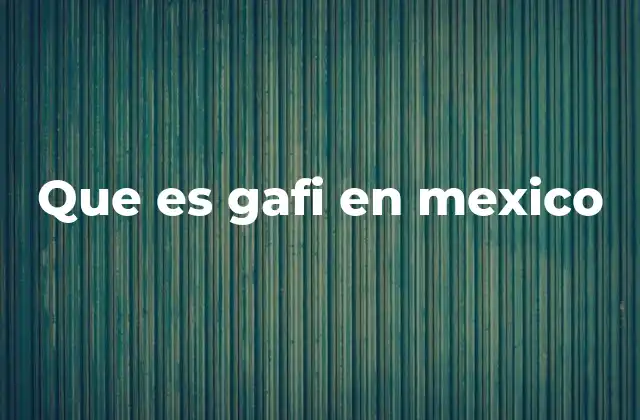 Que es Gafi en Mexico