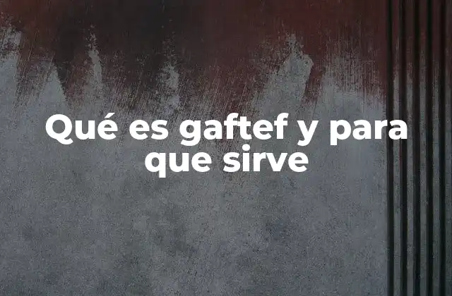 Qué es Gaftef y para que Sirve