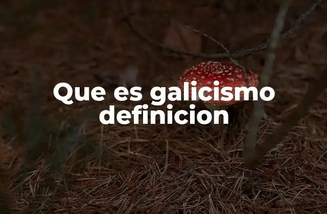 Que es Galicismo Definicion