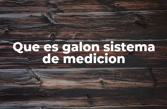 Que es Galon Sistema de Medicion