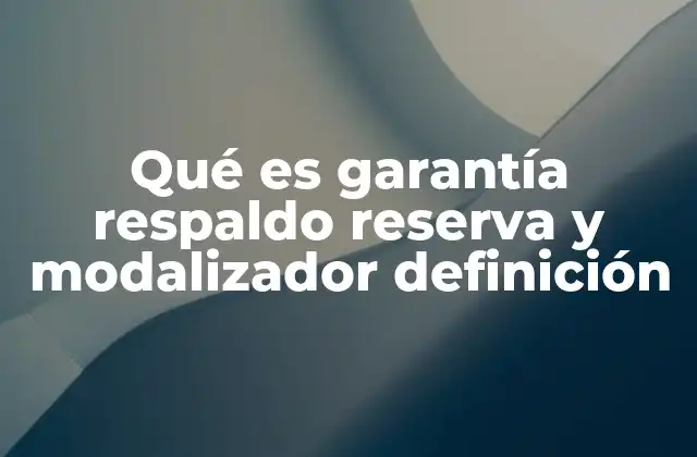 Qué es Garantía Respaldo Reserva y Modalizador Definición