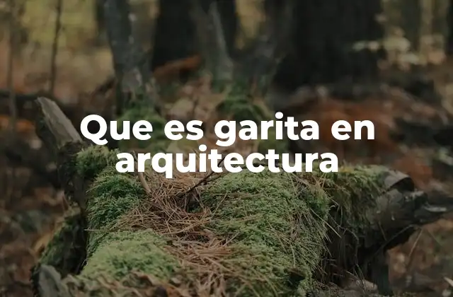 Que es Garita en Arquitectura