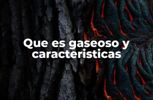 Que es Gaseoso y Caracteristicas