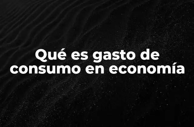 Qué es Gasto de Consumo en Economía